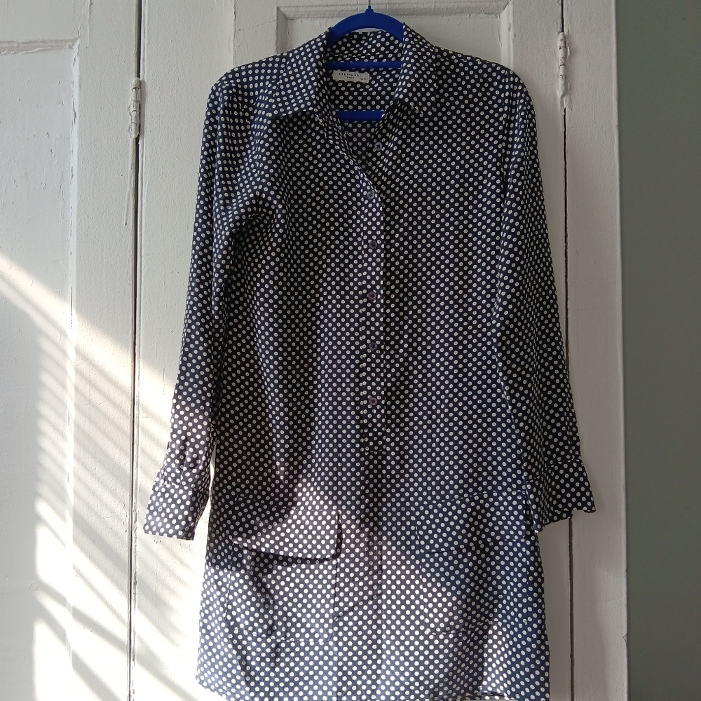 EQUIPMENT POLKA DOT SHIRT DRESS. SIZE XS
